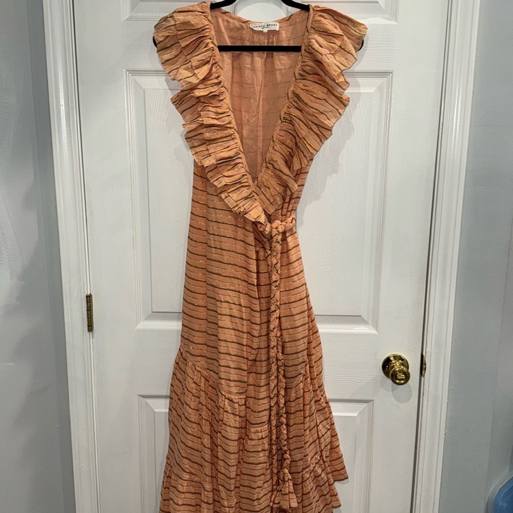 Apiece Apart Peach Ruffle Dress